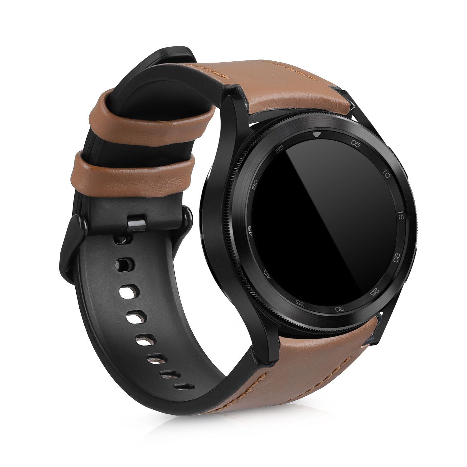 kwmobile Uhrenarmband Sportarmband für Samsung Watch 4 (40/44mm)/Classic  (42/46mm), Leder Fitnesstracker Ersatzarmband Uhrenverschluss