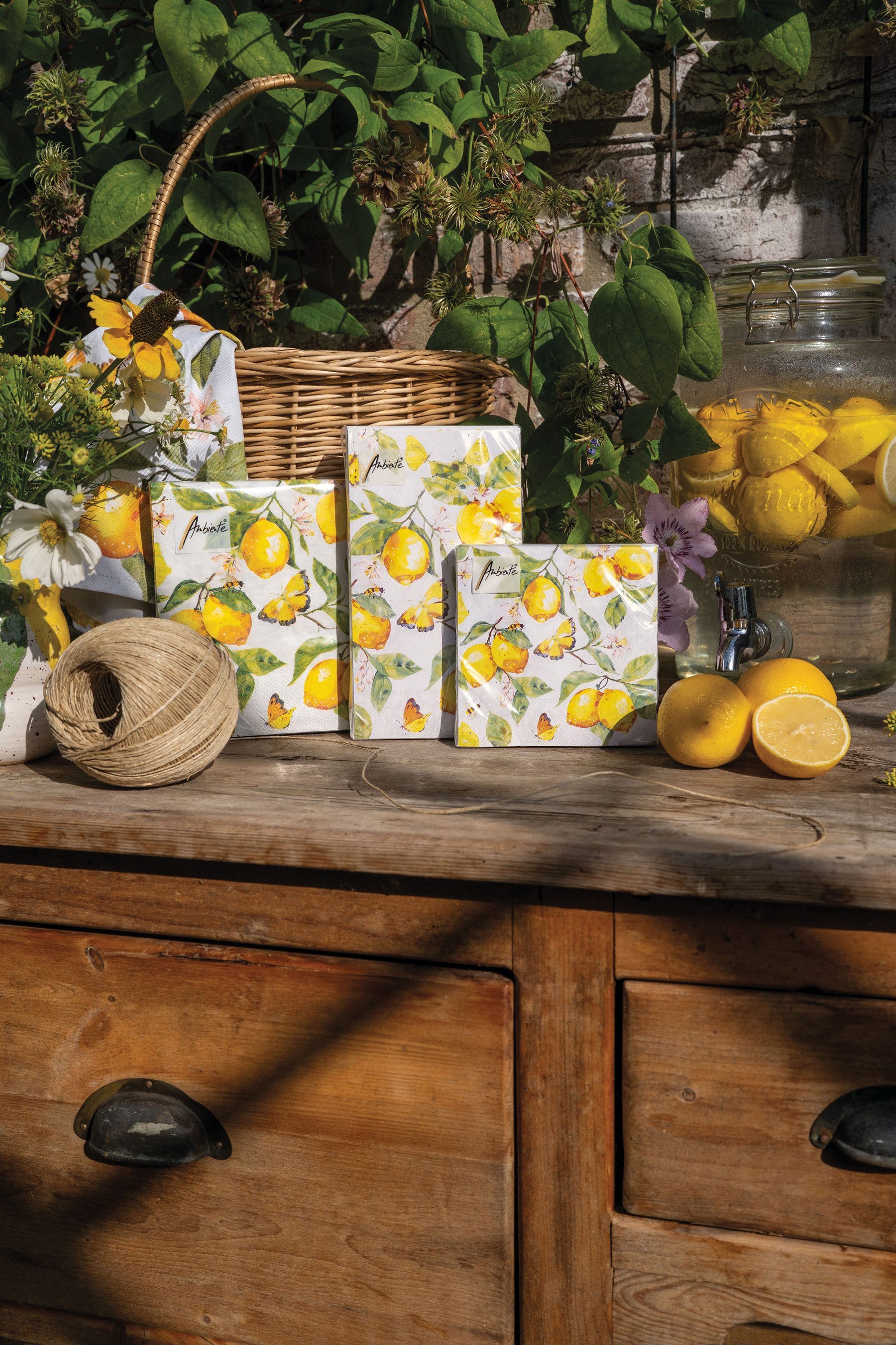 Ambiente® Tischläufer Fresh lemons (1-tlg, 1-teilig), Tischläufer Tischdecke ca.40x150cm Baumwolle – Bild 4 von 5
