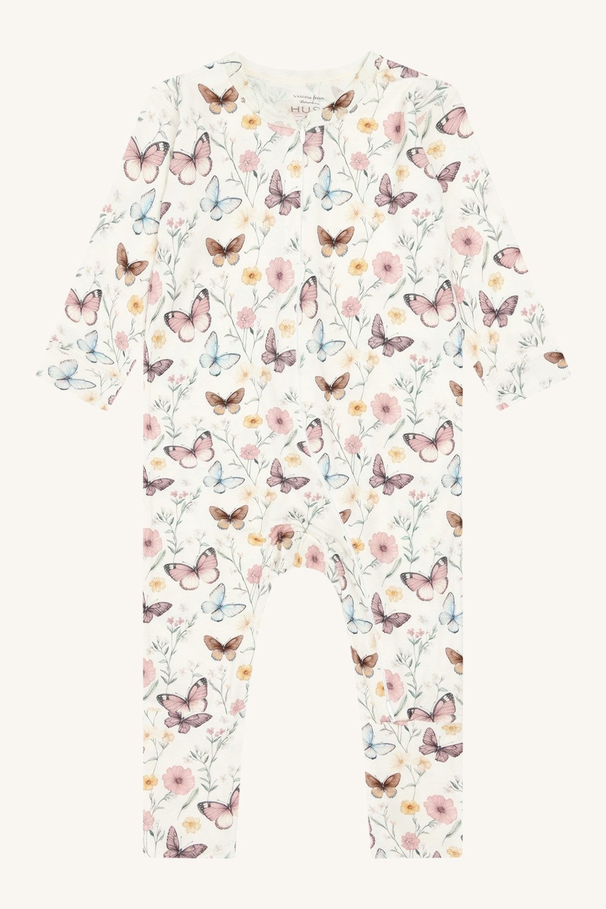 Hust & Claire Schlafanzug Baby Schlafoverall mit Blumen- und Schmetterlingsmuster