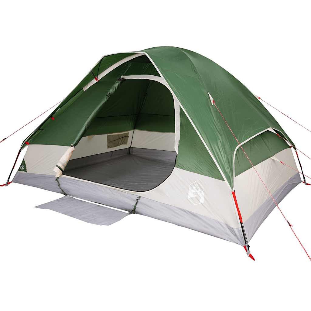 furnicato Faltzelt Camping Kuppelzelt 274x213x150 cm Grün, (1 tlg), Wetterfestes Familienzelt für 4 Personen mit integriertem E-Anschluss