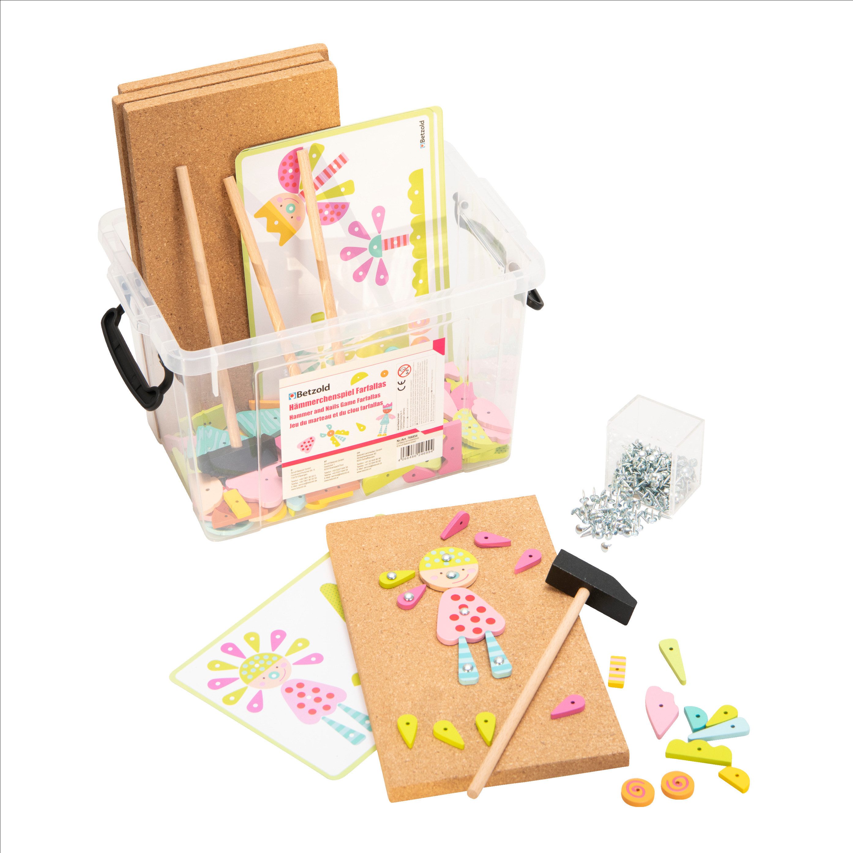Betzold Lernspielzeug Hämmerchenspiel-Set – Kreatives Nagelspiel Kinder Bas günstig online kaufen