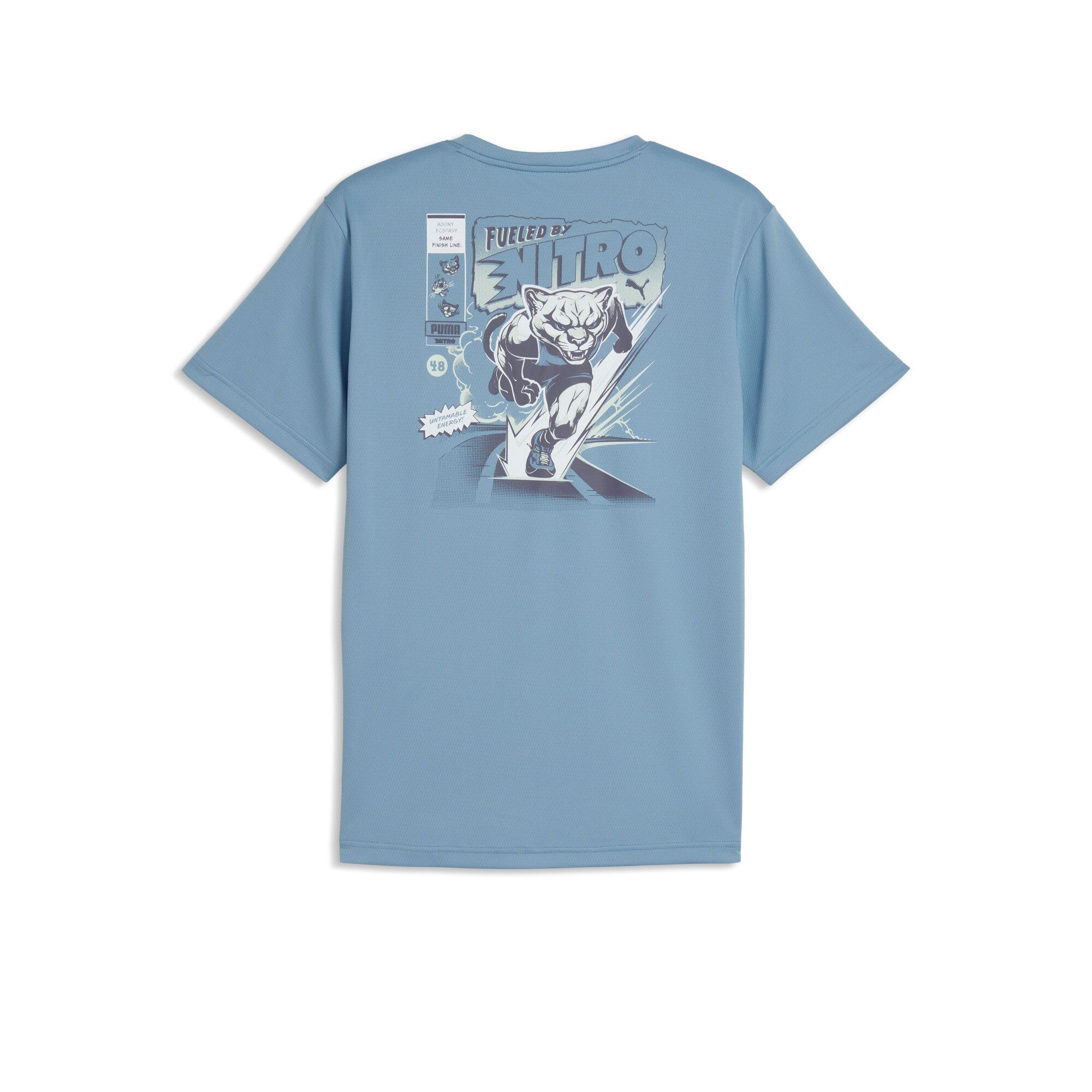 PUMA Laufshirt M RUN NITRO GRAPHIC TEE mit Rundhalsausschnitt, atmungsaktiv, schnelltrocknend
