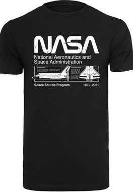 F4NT4STIC T-Shirt NASA Classic Space Shuttle Black Herren,Premium Merch,Regular-Fit,Basic,Bedruckt