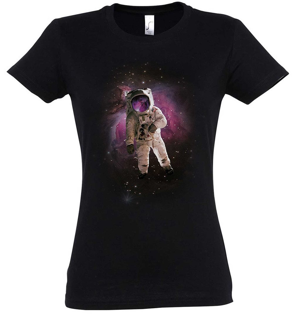 Print-Shirt Astronaut Damen T-Shirt Space Station Weltraum Universum Kosmaonaut