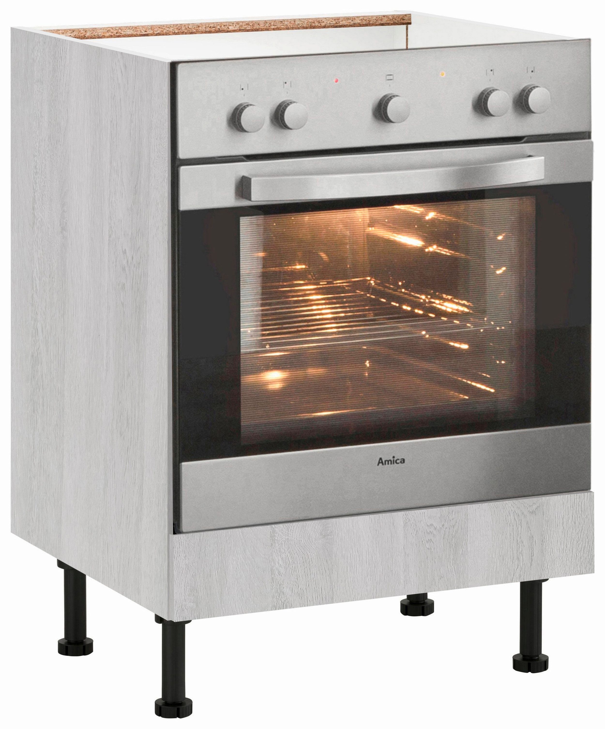 wiho Küchen Herdumbauschrank Nisos 60 cm breit, mit verstellbaren Füßen, ohne Arbeitsplatte