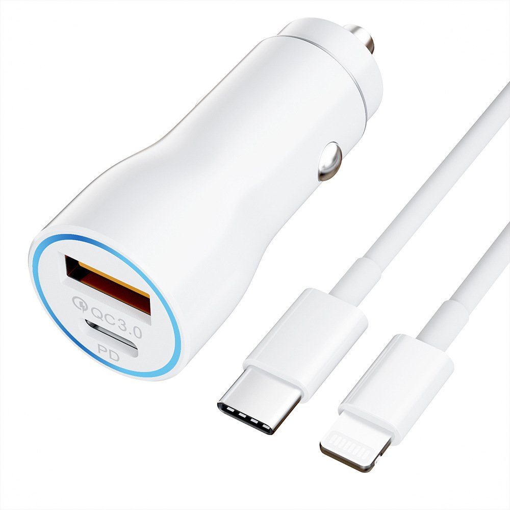 GelldG Zigarettenanzünder USB C, 38W KFZ Ladegerät iPhone Autoladegerät  USB-Adapter