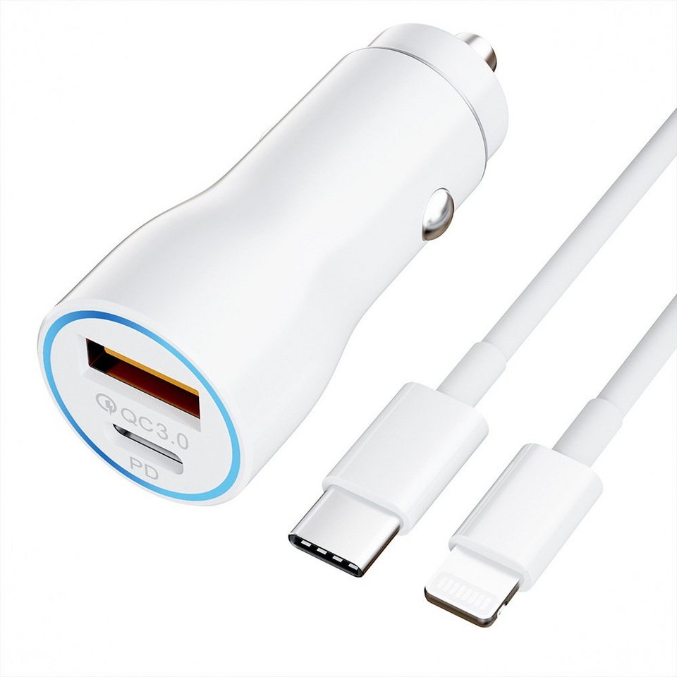 GelldG Zigarettenanzünder USB C, 38W KFZ Ladegerät iPhone Autoladegerät USB- Adapter