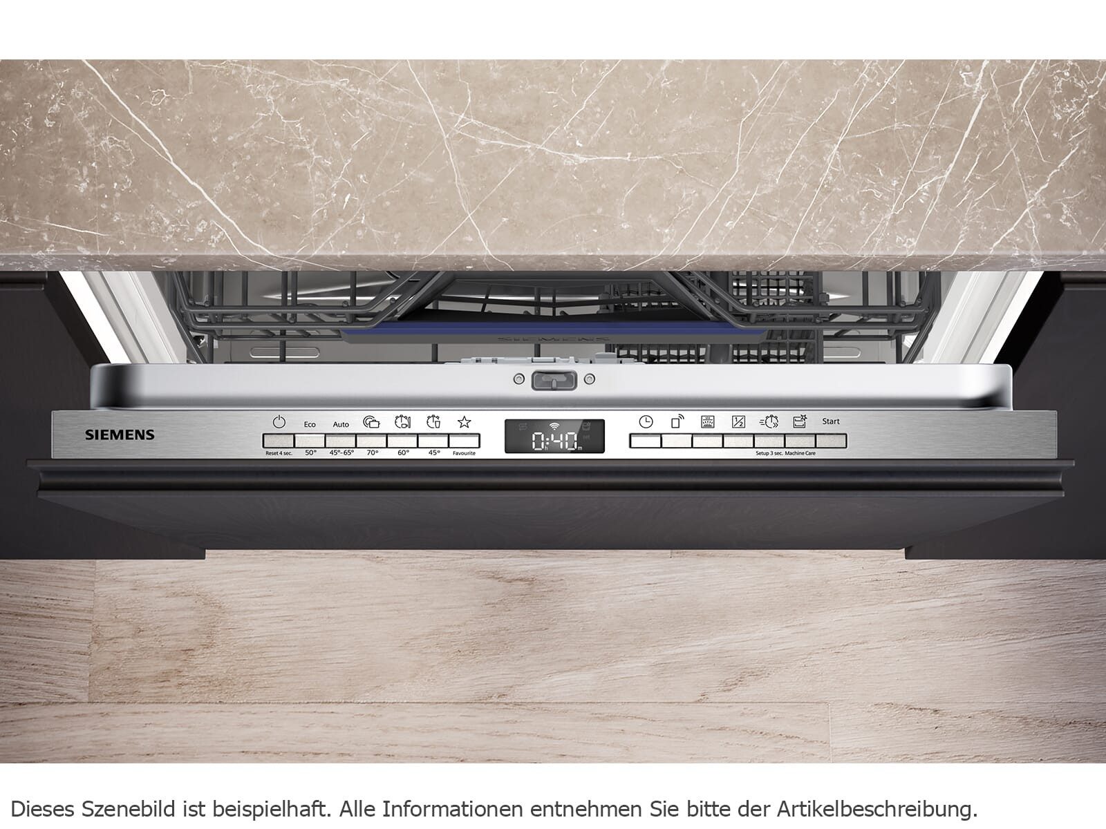 SIEMENS vollintegrierbarer Geschirrspüler SN63EX22BE, 9.0 l, 13 Maßgedecke, HomeConnect