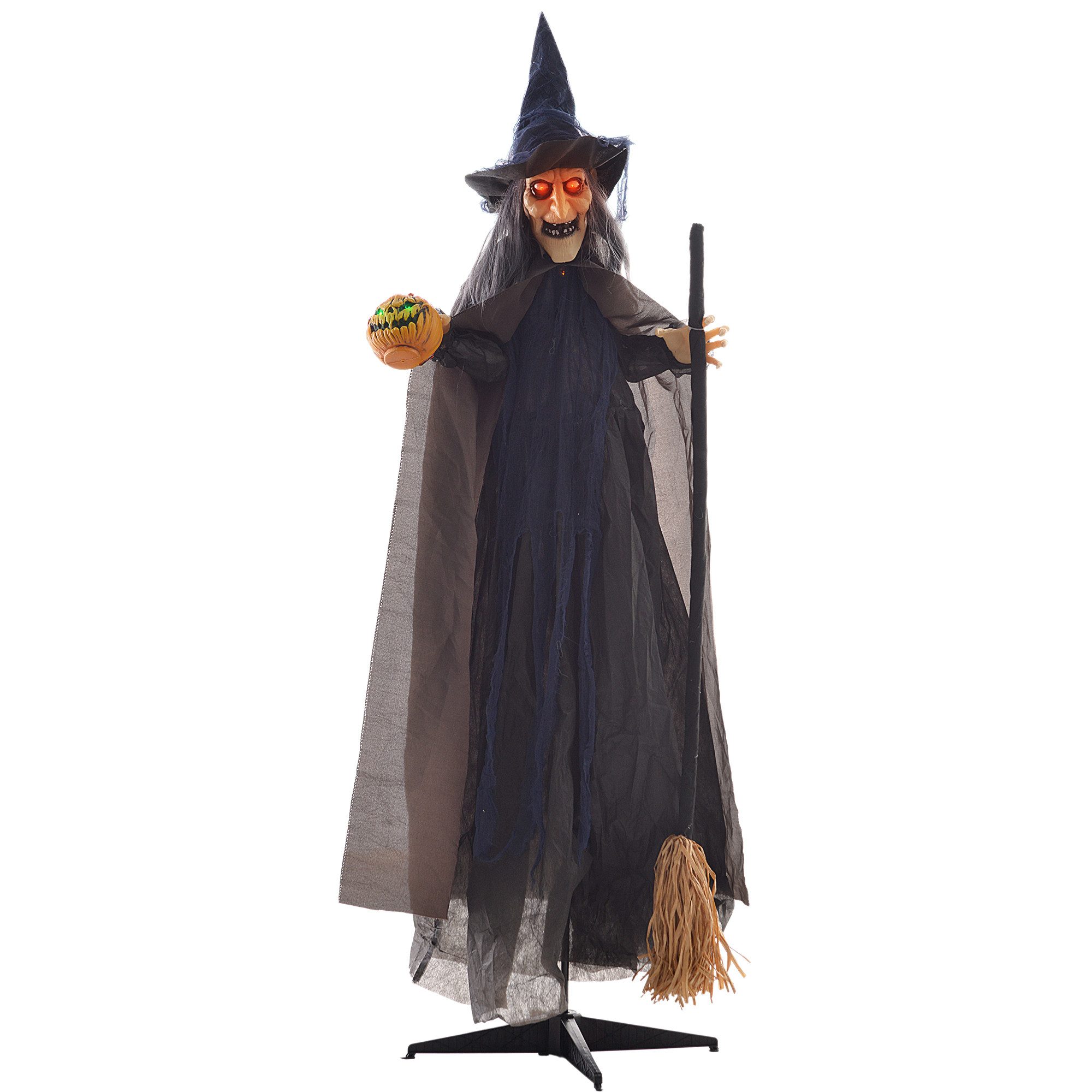 HOMCOM Dekofigur 190cm Halloween-Hexe mit LED-Lichter, günstig online kaufen