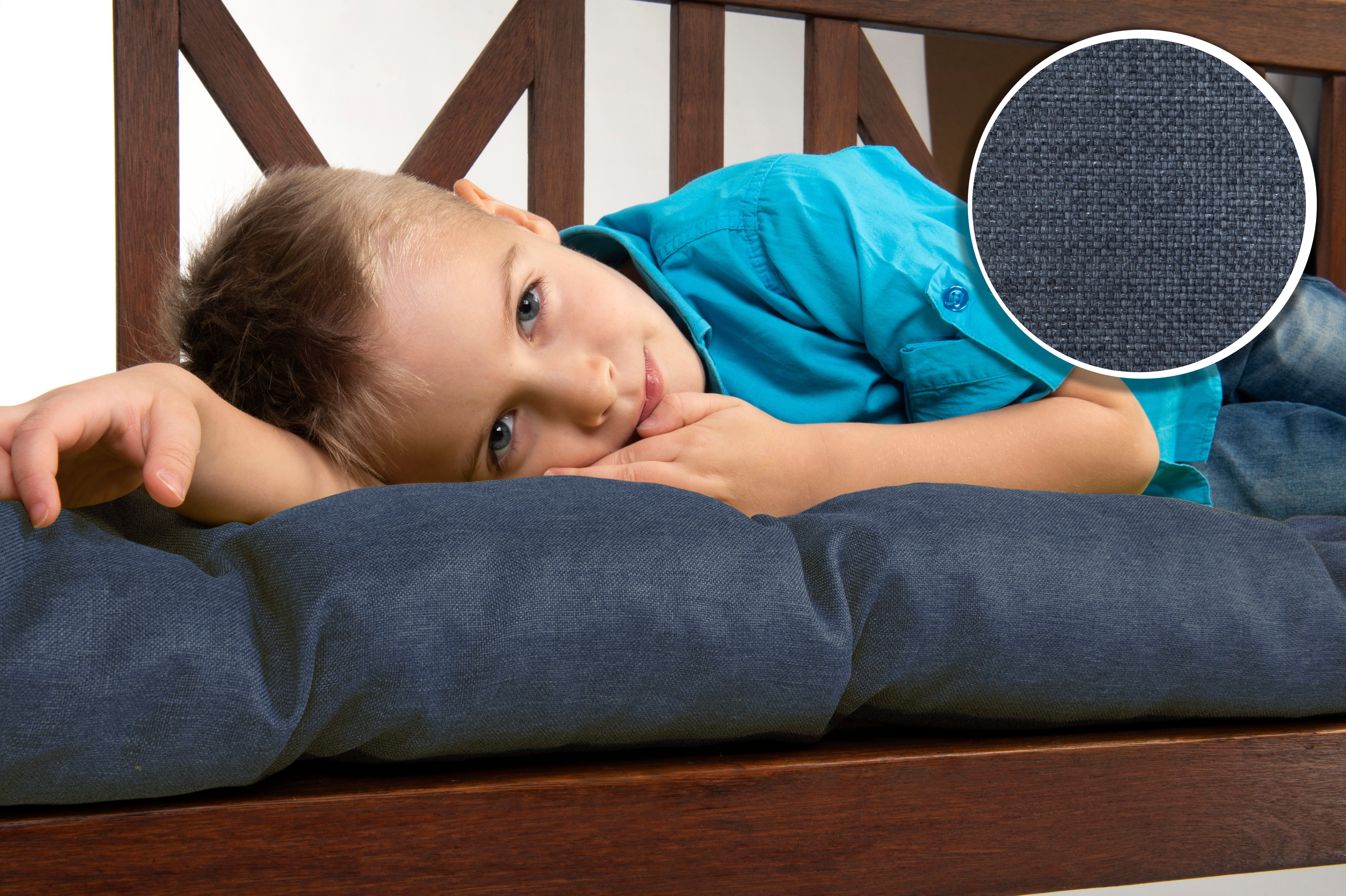 sunnypillow Bankauflage Bankauflage Stuhlkissen viele Farben und Größen zur Auswahl, 120 x 40 cm blau