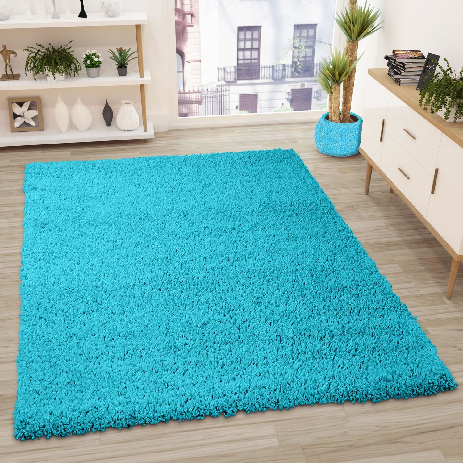 Vimoda Hochflor-Läufer Shaggy, Hochflor Teppich in 13 Uni Farben, Runde Tep günstig online kaufen