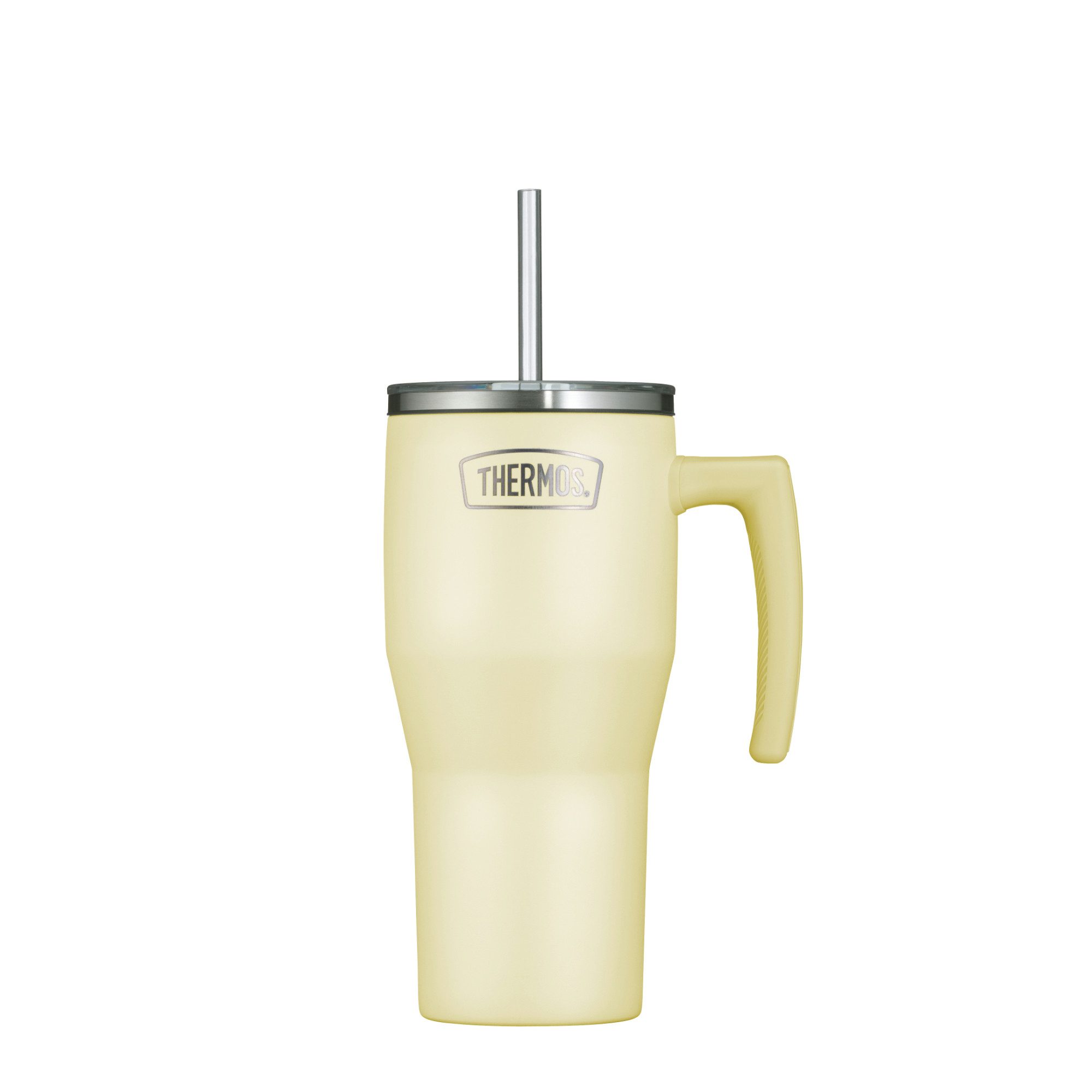 THERMOS Thermobecher REFRESHING SERIES ISOLIERTRINKBECHER mit Strohhalm, 1-tlg., Edelstahl, Kunststoff, Silikon, Tritan™, 0,85l, 6h heiß & 6h kalt, mit Griff