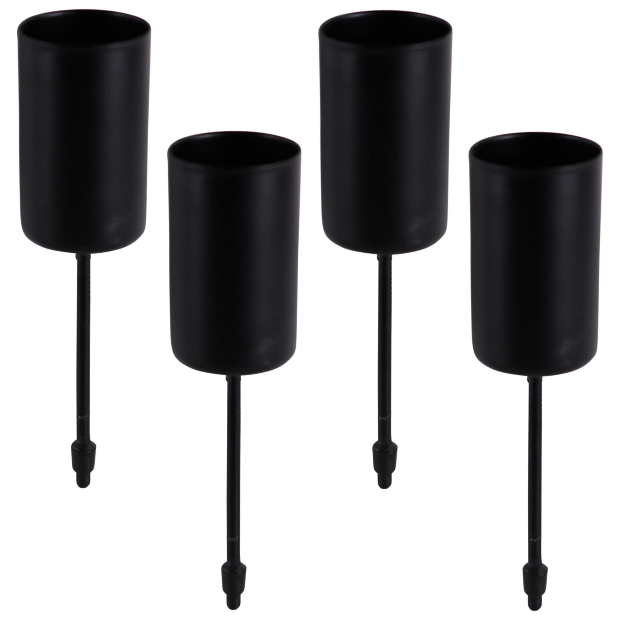matches21 HOME & HOBBY Торшеры Торшеры 4er Set Metall Schwarz Ø 2,3 cm mit Stab (4 St), Adventskranz Носики свечи für Stabkerzen