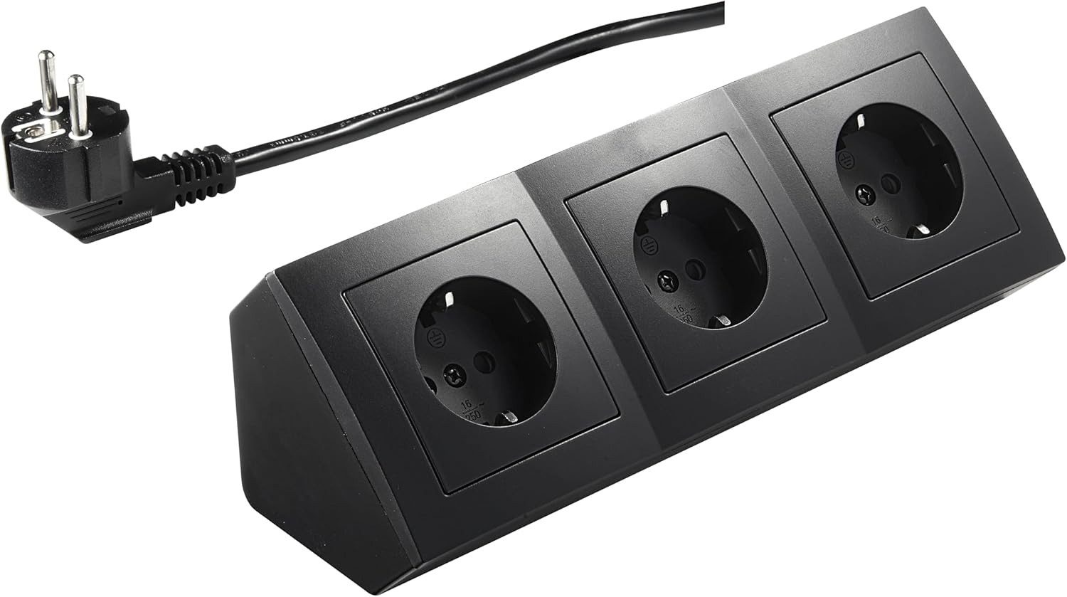 McPower Steckdosenblock Flair Ecksteckdose 3-Fach Steckdose mit Kabel Mehrfachsteckdose (Kabellänge 200 m)