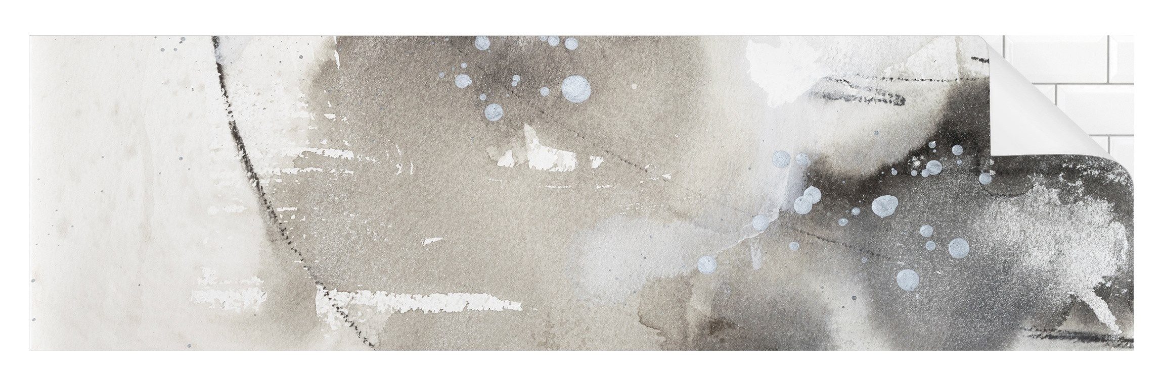 Bilderdepot24 Badrückwand grau fugenlose Wandverkleidung Bad Abstrakt, (Hartfolie matt » Selbstklebend SMART 0,35 mm), wasserfestes Wandpaneel Mystische Objekte I