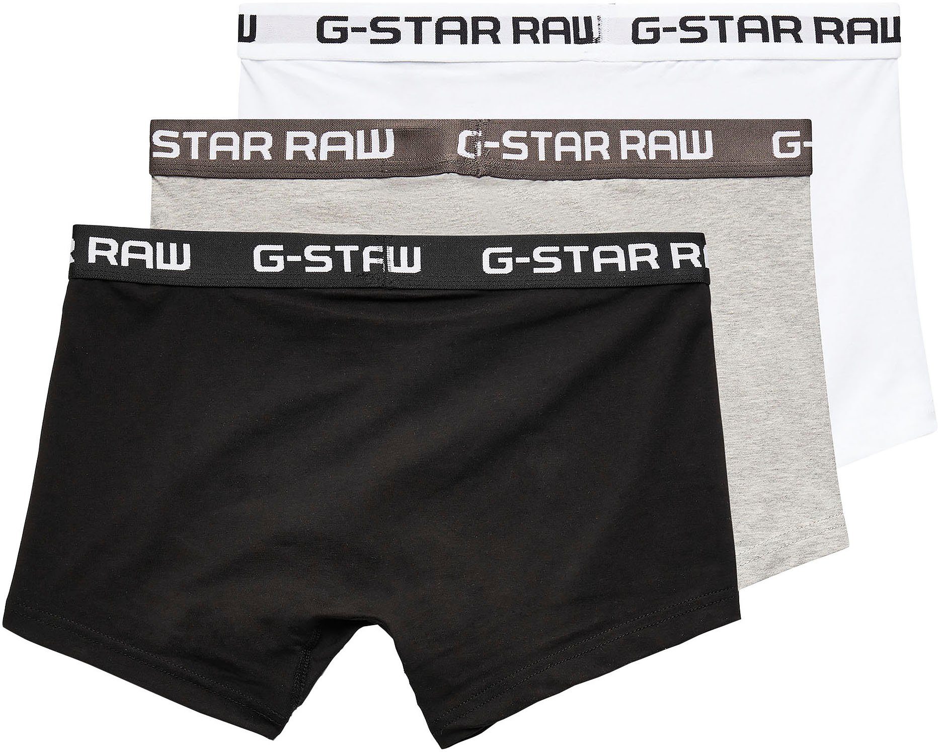 G-Star RAW Boxer Classic trunk 3 pack (Packung, 3-St., 3er-Pack) schwarz, weiß, grau-meliert