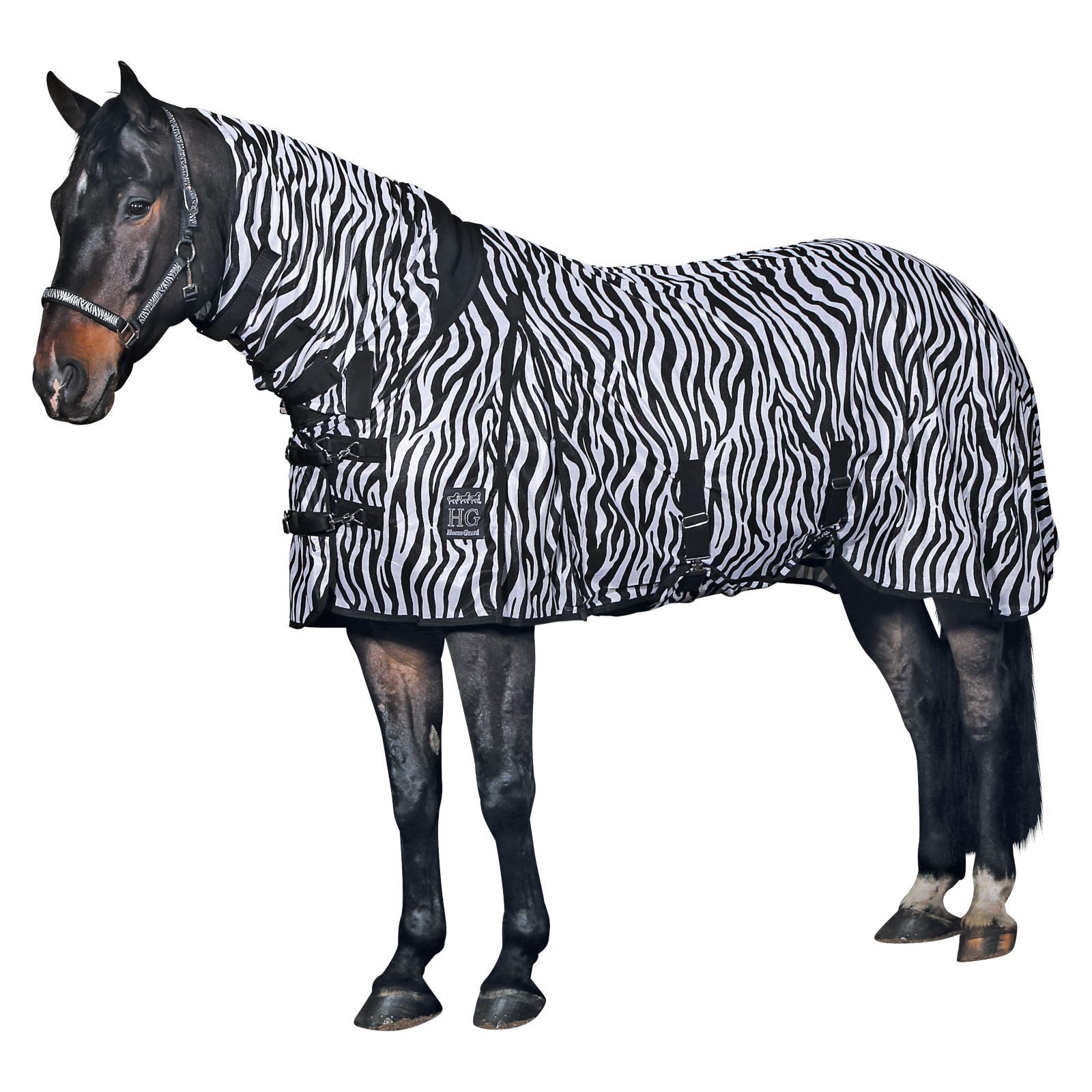Horse Guard Pferde-Fliegendecke Insektendecke für Pferde, Zebramuster, 155 cm