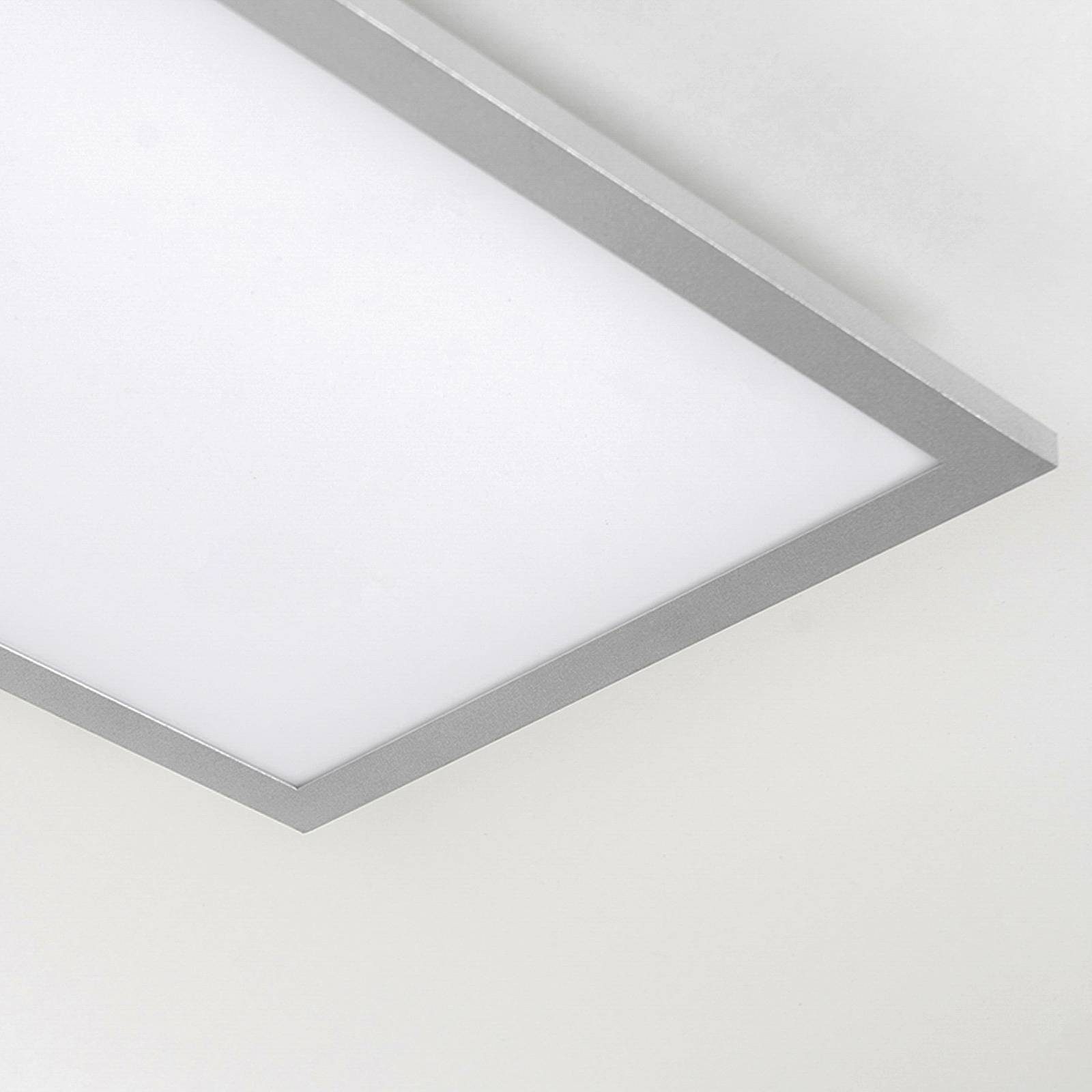 Arcchio LED Panel Lysander, / dimmbar, Aluminium, Kunststoff, silber, fest Metall, 1 warmweiß flammig, LED-Leuchtmittel weiß, verbaut, Farbwechsel inkl. tageslicht