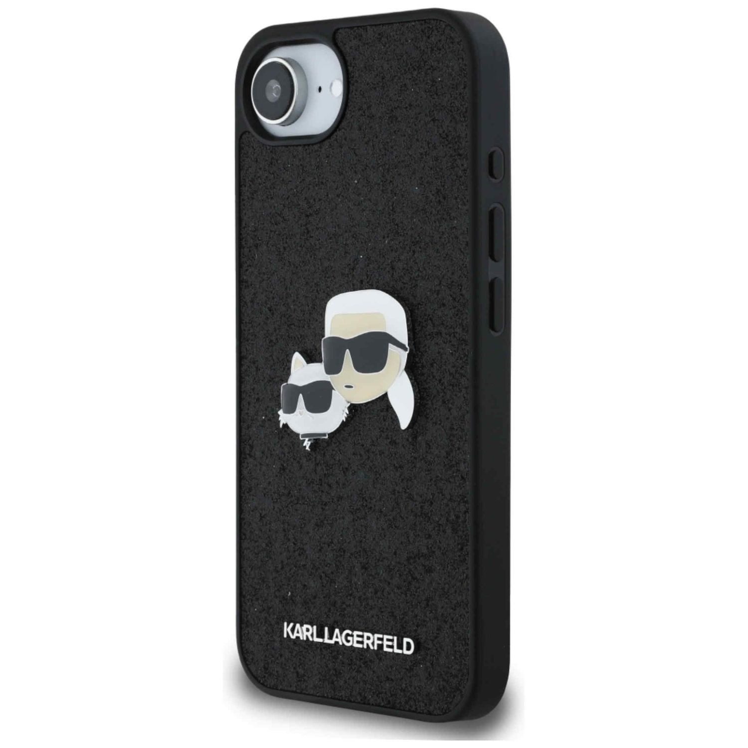 KARL LAGERFELD Smartphone-Hülle Karl Lagerfeld Apple iPhone 17e / 16e Fixed Glitter Heads Metal Pin