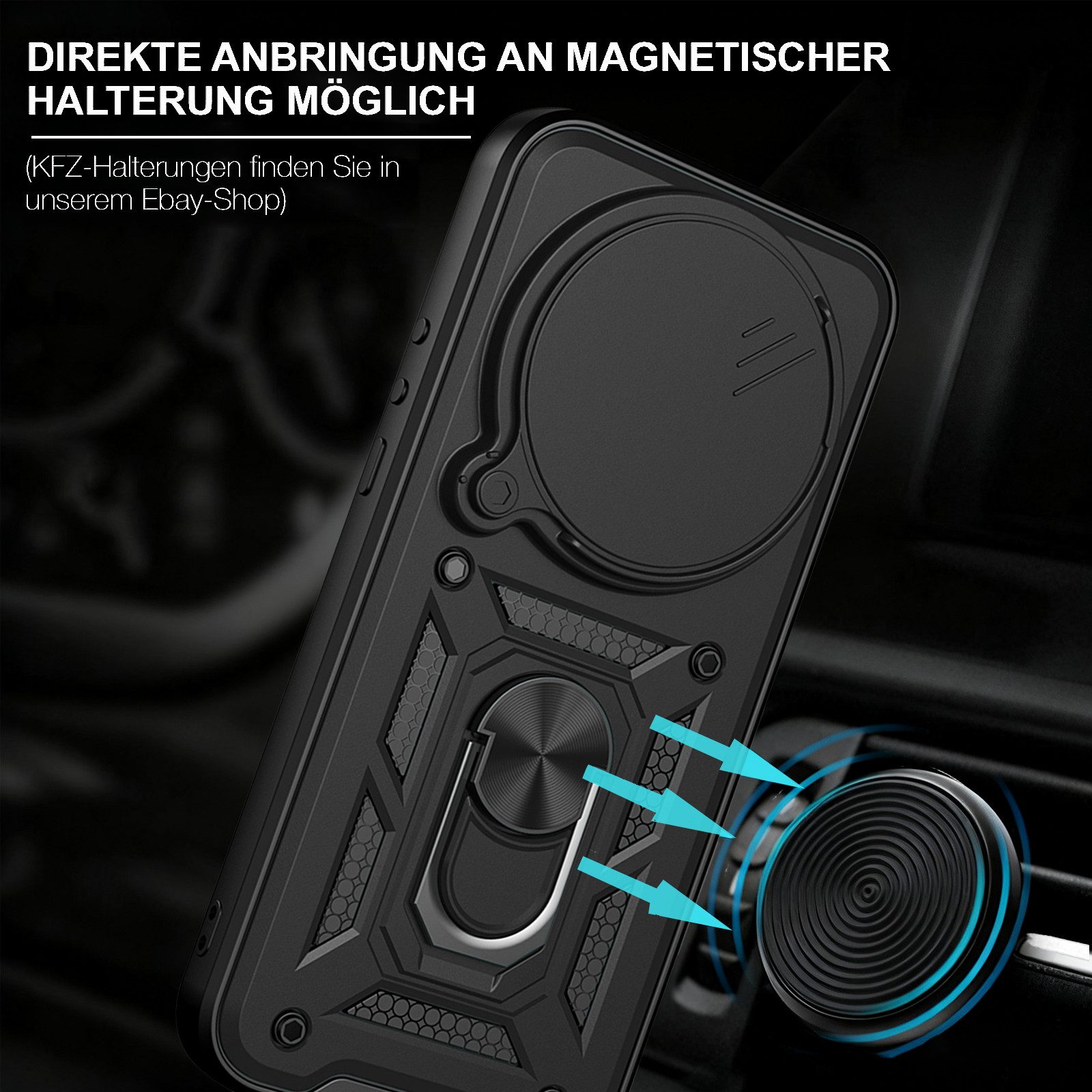 betterfon Handyhülle für Xiaomi 17 Ultra Outdoor Hülle Kameraschutz Ringhalter, Outdoorhülle mit Smartstand Kameraschutz und Silikonkern