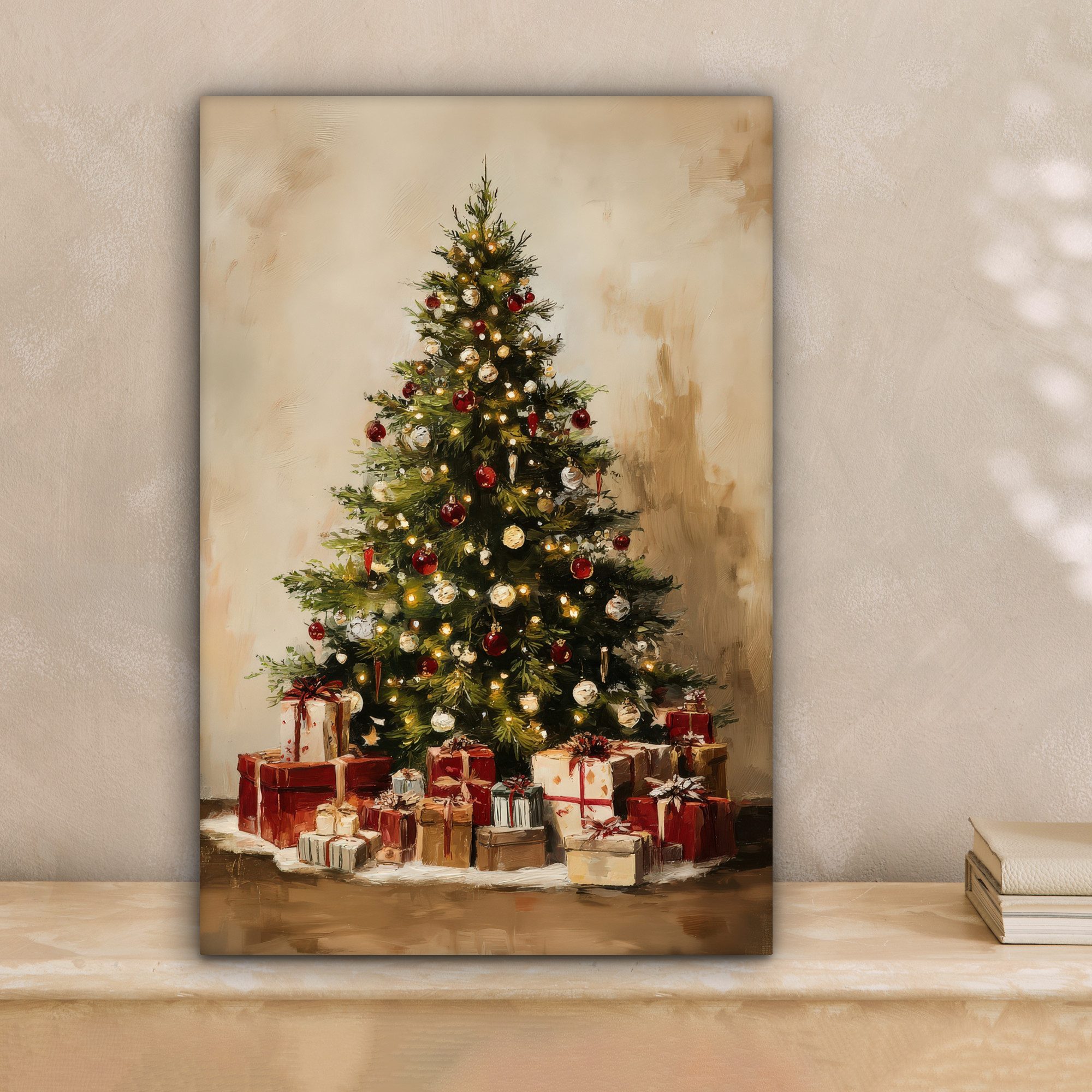 OneMillionCanvasses® Leinwandbild Weihnachtsbaum - Geschmückt - Farbenfroh, günstig online kaufen