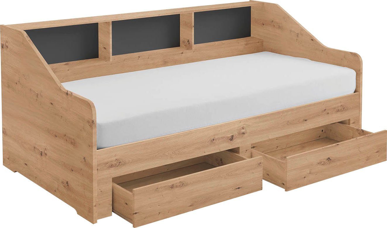 Relita Stauraumbett Rene, ausziehbarer Unterbau und 2 Schubladen