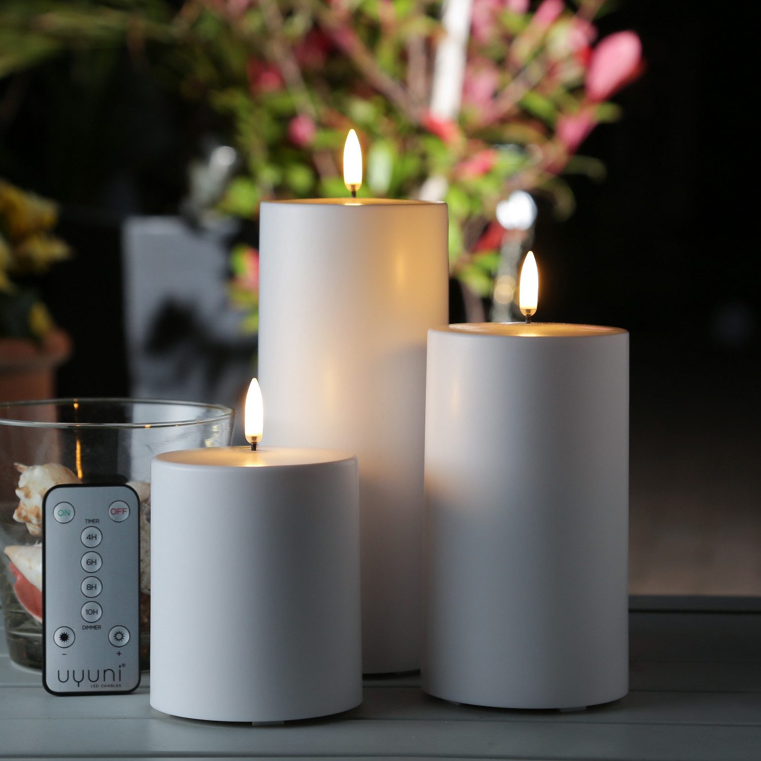 UYUNI Lighting LED-Kerze Kerzenset Thea Uyuni outdoor 2500 Std. 3 Größen inkl. Batterien/Fernb. (3-tlg)