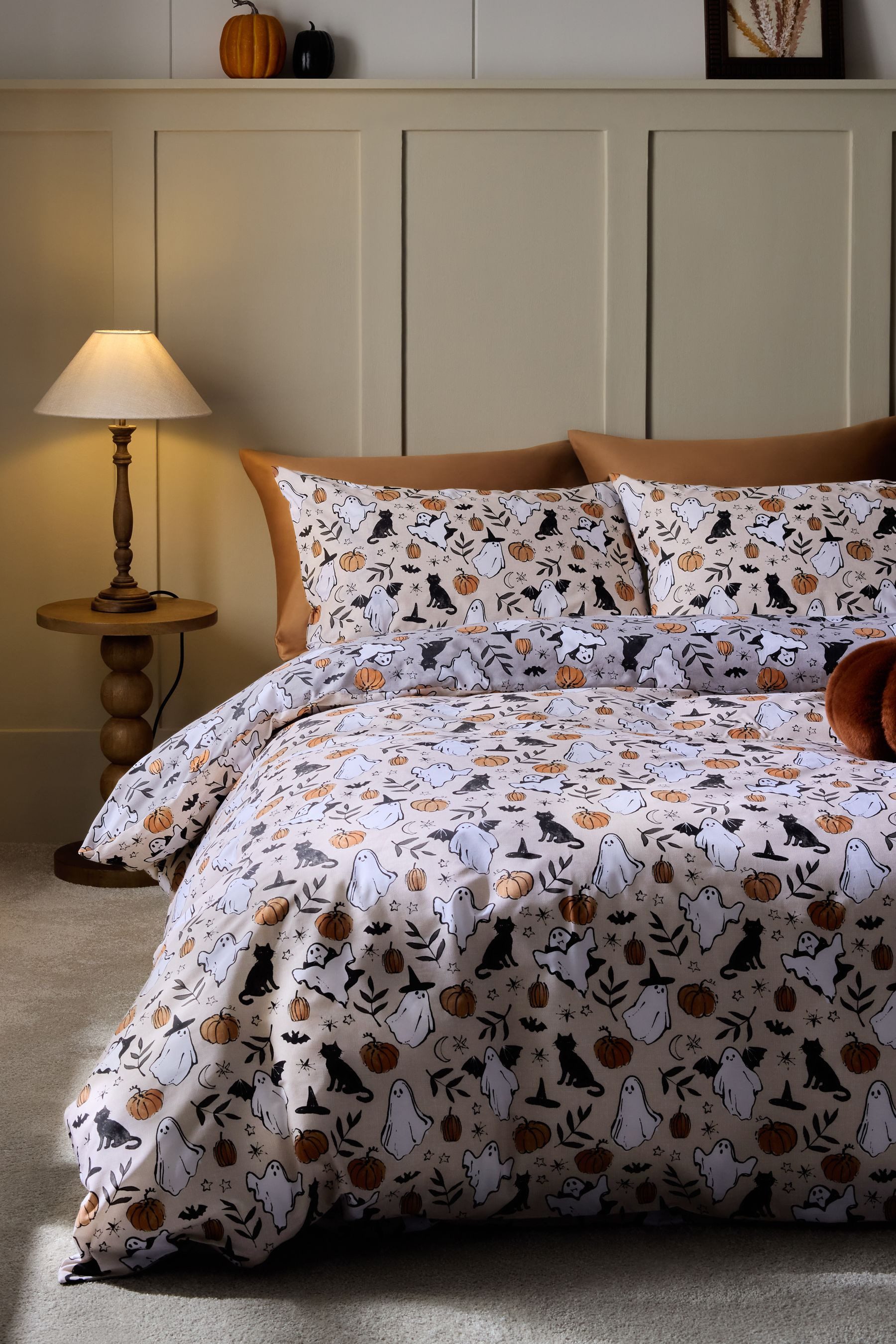 Next Bett-Set Wende-Bettwäsche Halloween, Bezug: Polyester (recycelt), Baumwolle