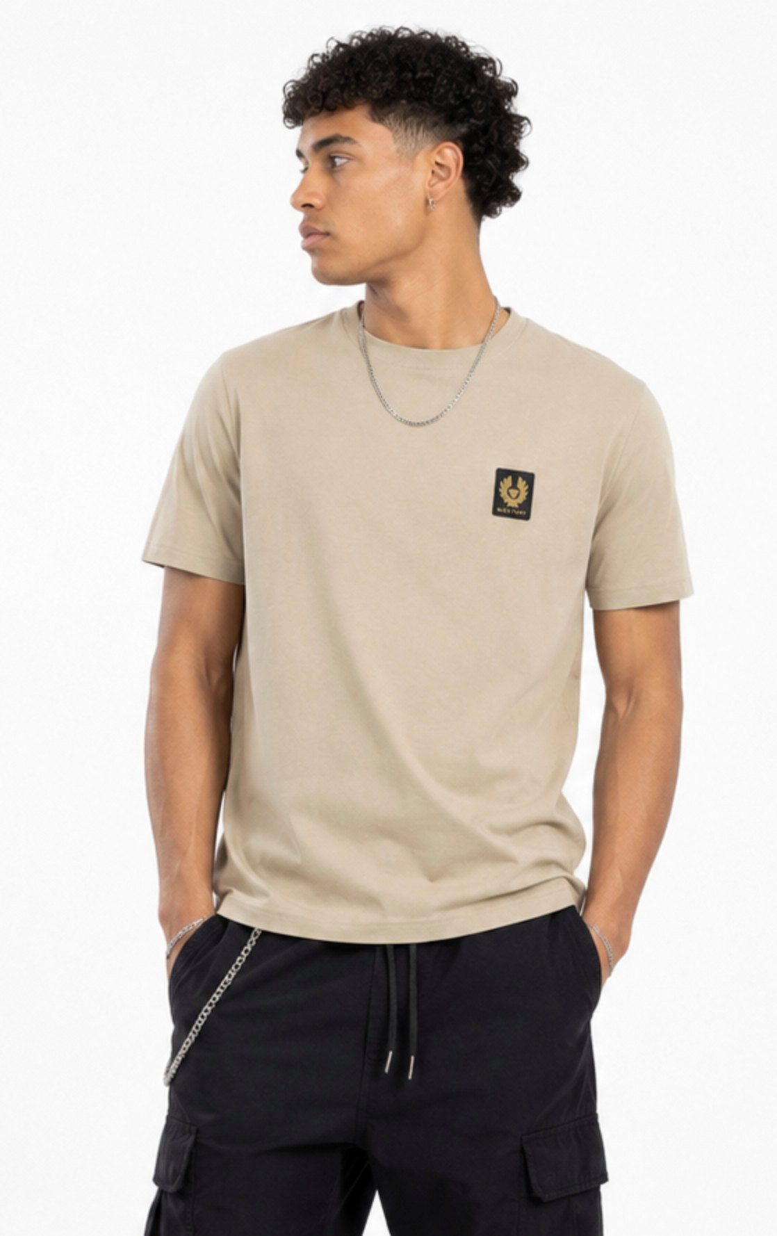 Belstaff T-Shirt Retro 1924 Phoenix Patch Regular Fit Shirt Gesticktem Rand versehener Phoenix-Patch auf der Brust