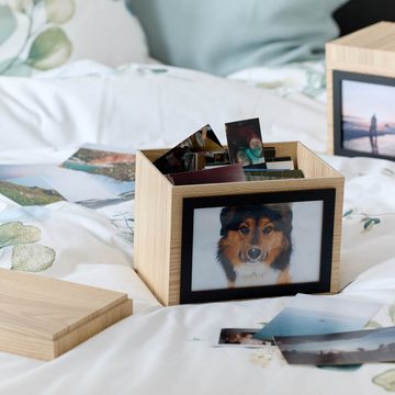 Lumaland Fotobox Photobox - Geschenk & Aufbewahrung, Hochzeit, Geburtstag (2 St), Holz Schwarz