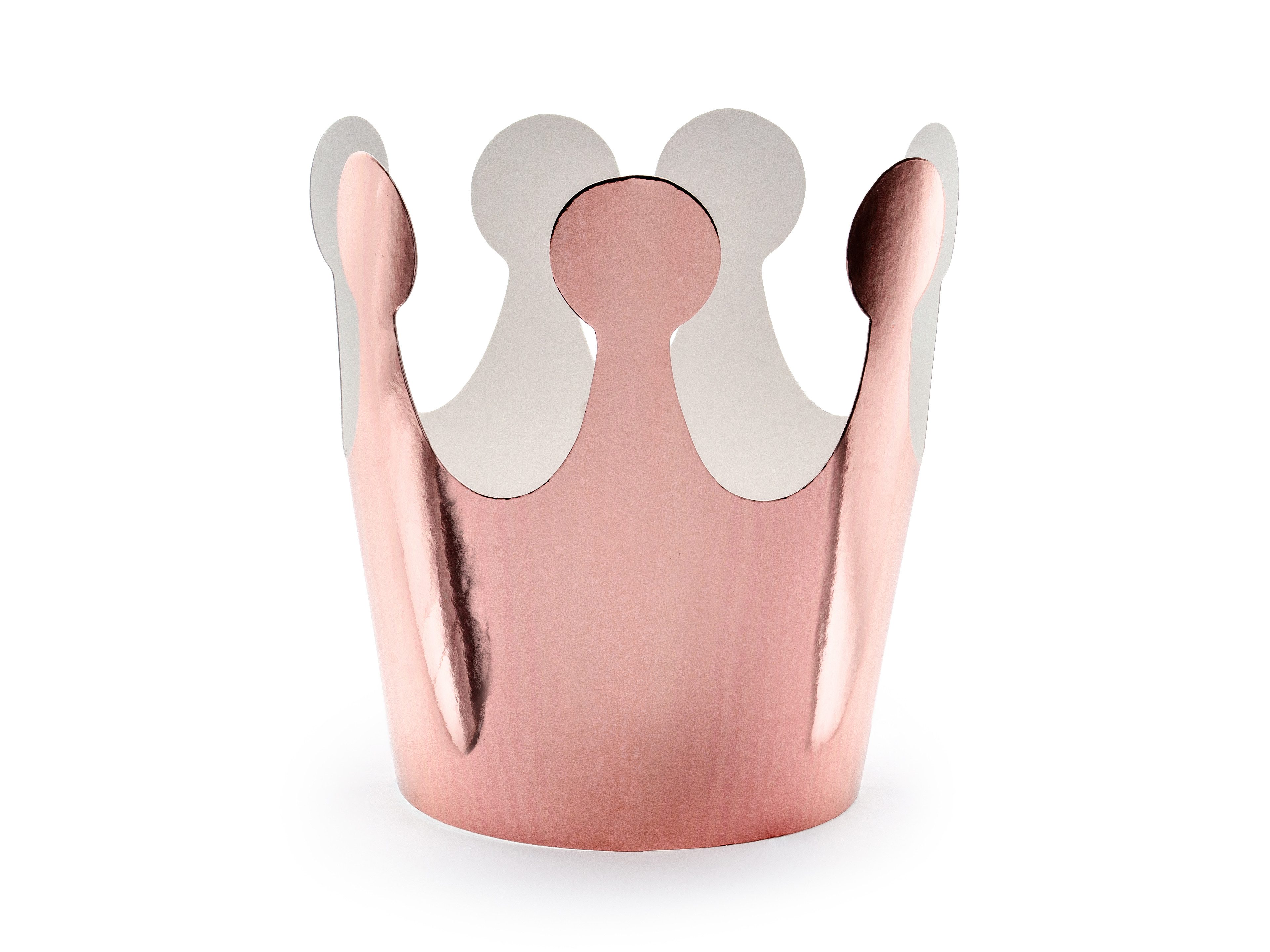Kostüm Krone rosegold, Höhe 9 cm, ø 6 cm, 6 Stück