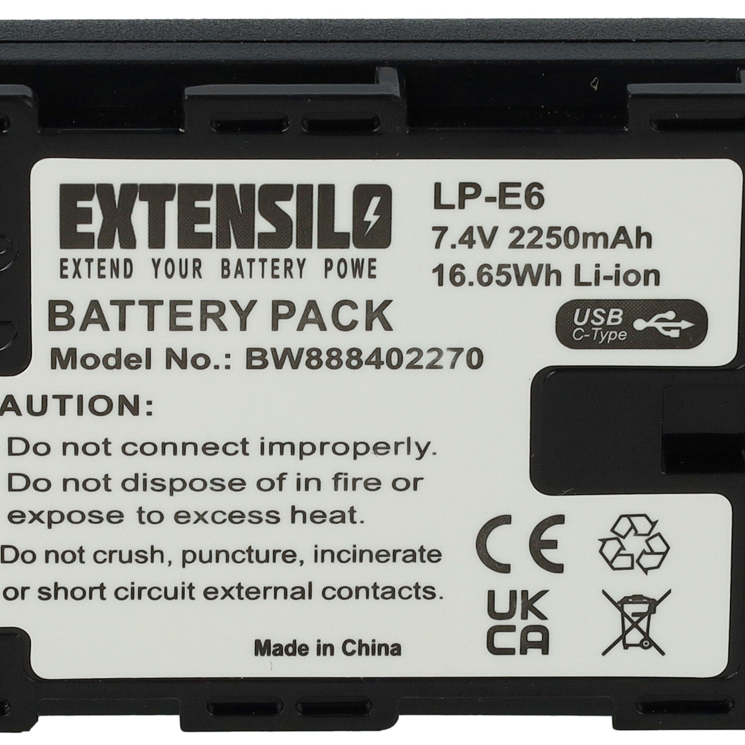 BG-E6, BG-9, mAh Batteriegriff BG-E14 Kamera-Akku Extensilo Li-Ion Canon kompatibel BG-E7, 2250 BG-E13, V) (7,4 mit