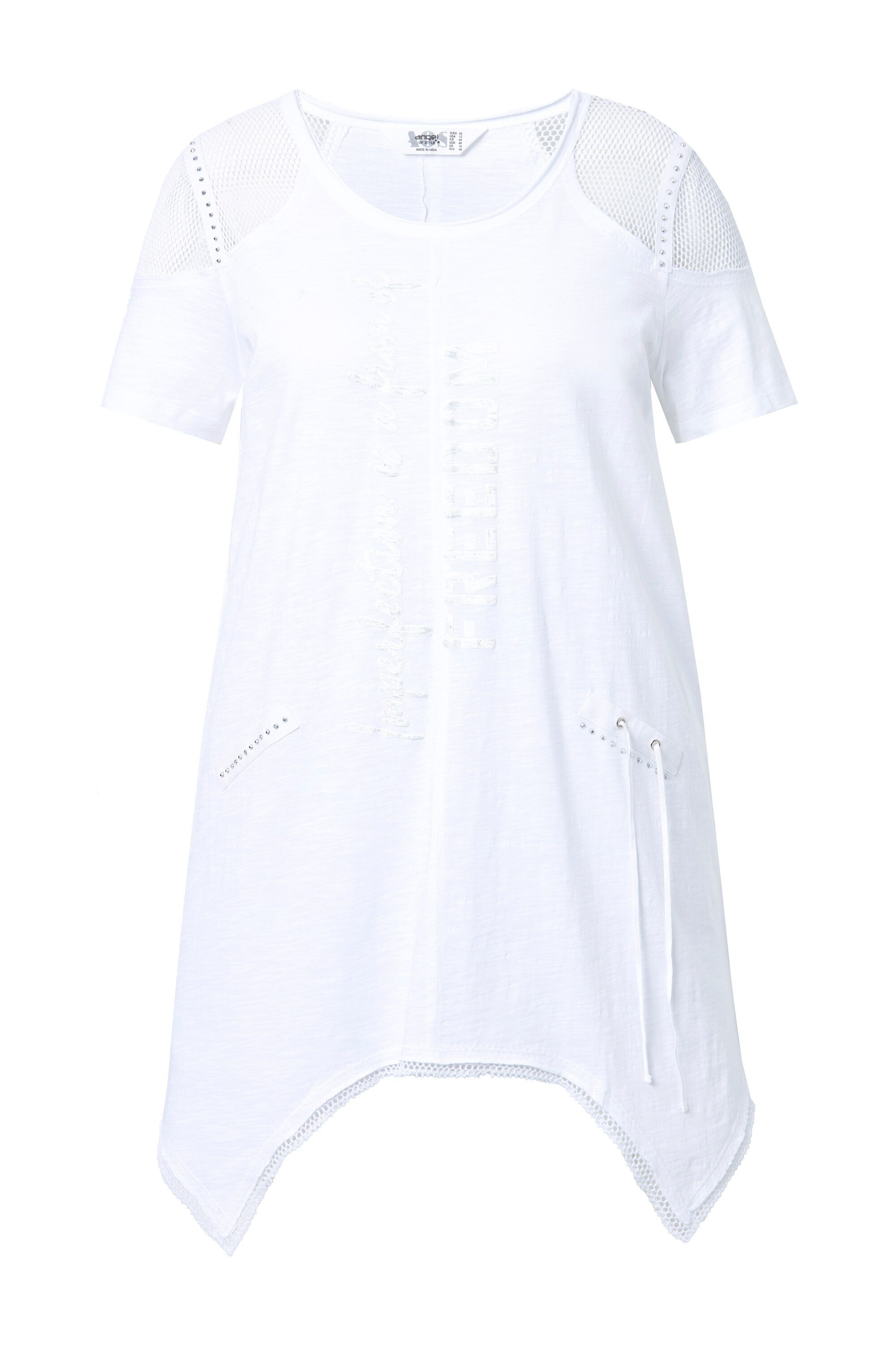 Angel of Style T-Shirt T-Shirt A-Linie Schmucknaht Schulter-Netz günstig online kaufen