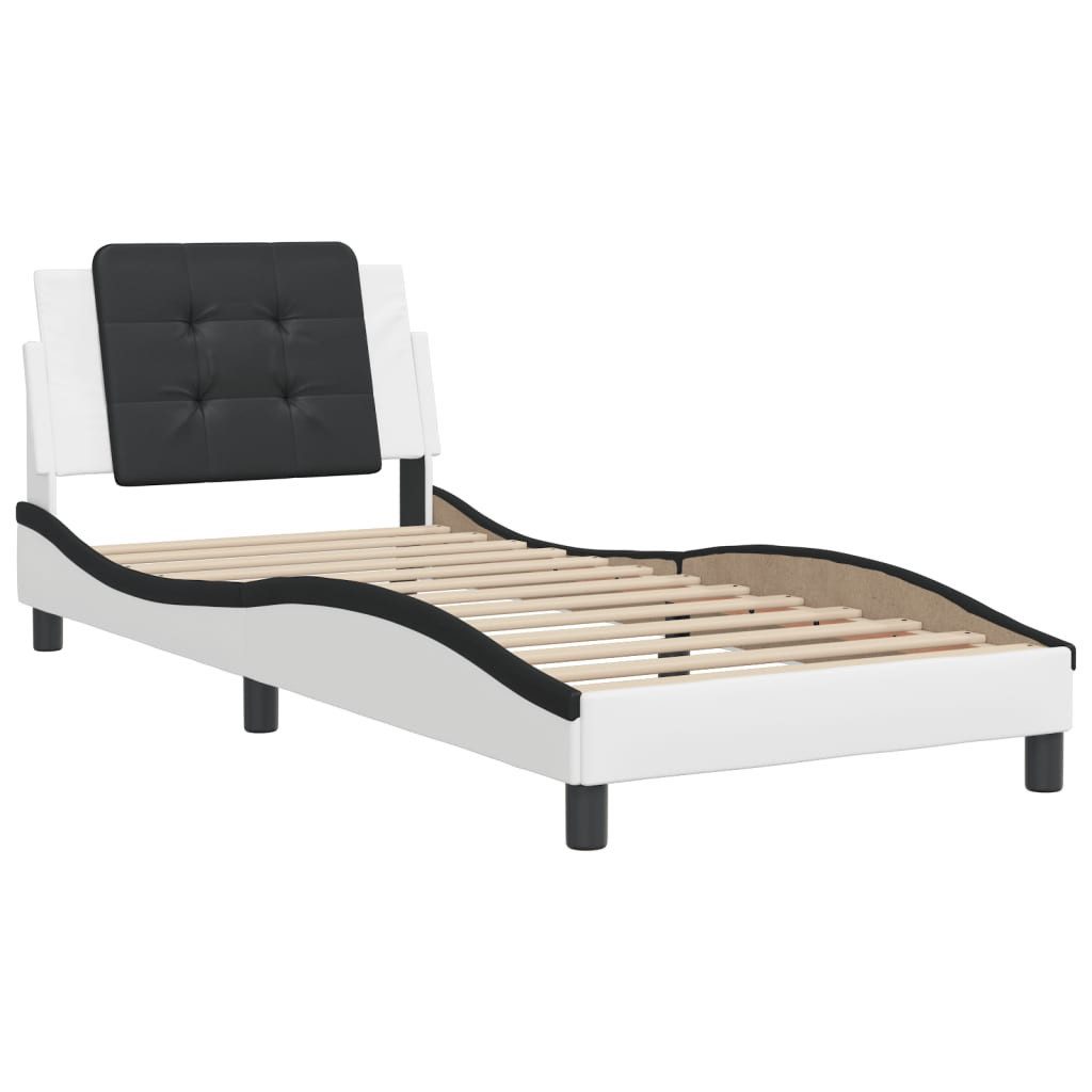 vidaXL Bett Bettgestell mit Kopfteil Weiß günstig online kaufen