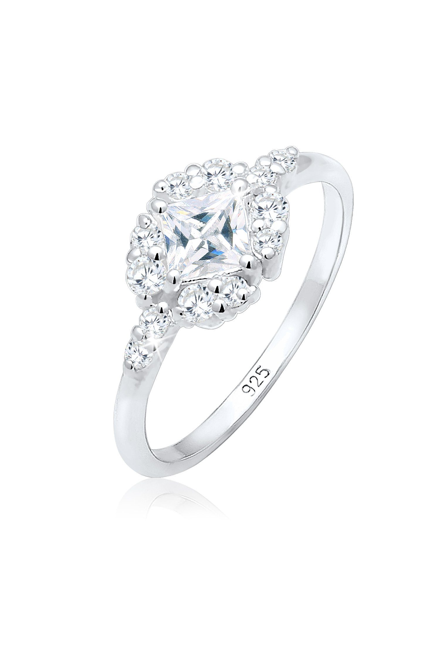 Silber, Verlobungs-Ring Sterling 925 Kristall Zirkonia Elli aus Verlobung Silber Steine Premium Verlobungsring 925 Romantisch