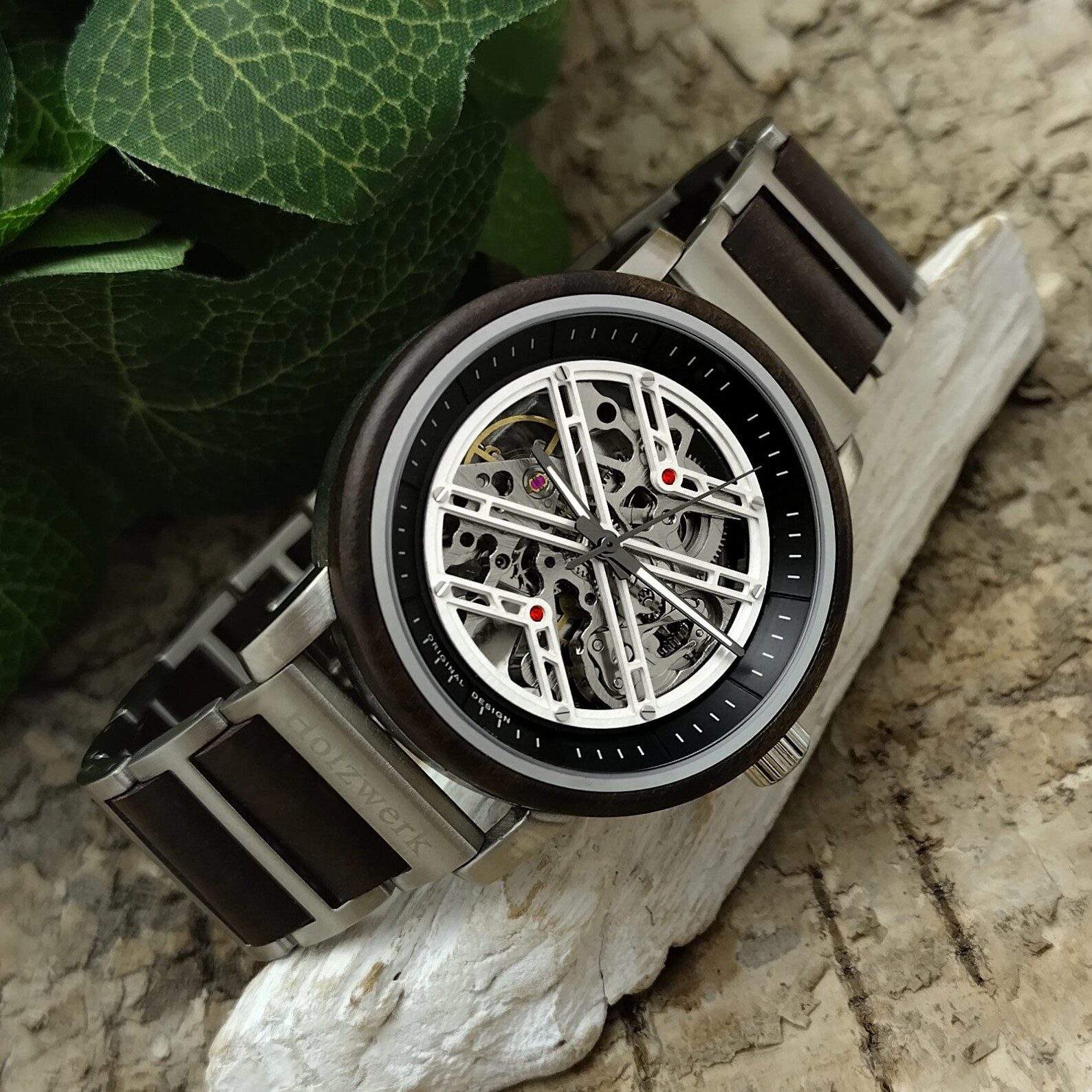 Holzwerk Mechanische Uhr Moderne Herren Edelstahl günstig online kaufen