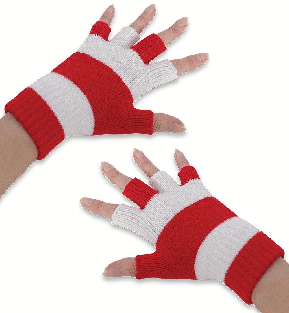 Fries Strickhandschuhe Перчатки Kölle Alaaf Köln Karneval Flauschig Warm Rot Weiß