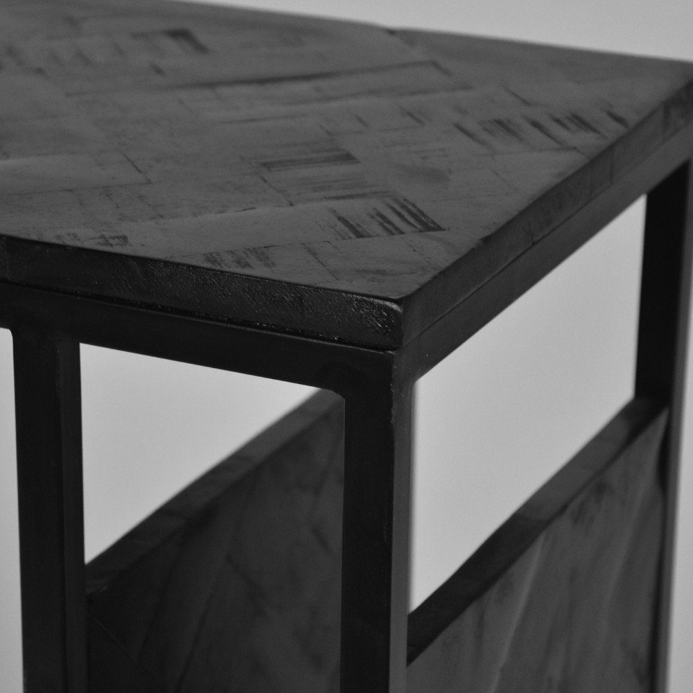 RINGO-Living Beistelltisch Schwarz 620x350x500mm, Möbel in aus Mangoholz Keahi Beistelltisch