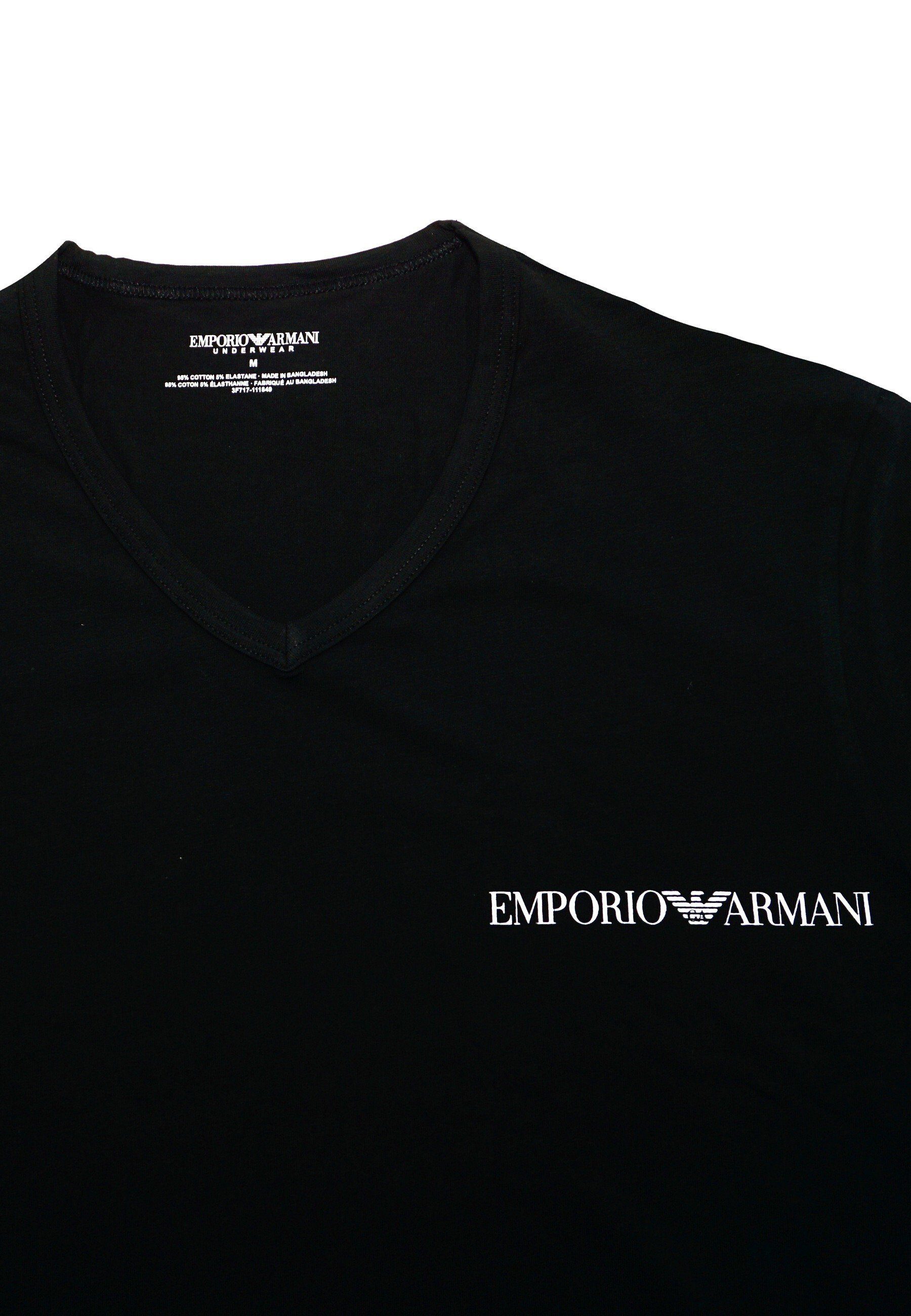 Emporio Armani Pack 2 Schwarz (2-tlg) V-Neck T-Shirts T-Shirt