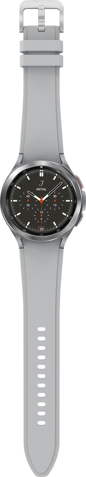 Samsung Galaxy classic Google), | OS 46mm Fitness cm/1,4 Zoll, by LTE 4 Uhr, Gesundheitsfunktionen (3,46 silberfarben silberfarben Watch Wear Tracker, Smartwatch Fitness