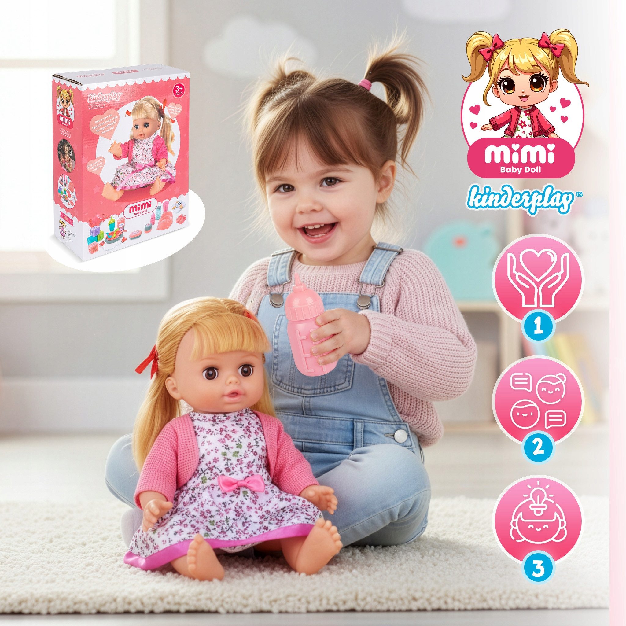 Kinderplay Dolls & Strollers Babypuppe Puppenbaby mit Zubehör – sprechende günstig online kaufen