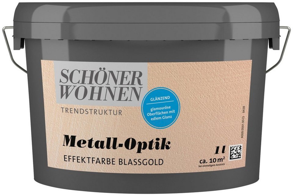 SCHÖNER WOHNEN-Kollektion Wandfarbe »Metall-Optik Effektfarbe blassgold