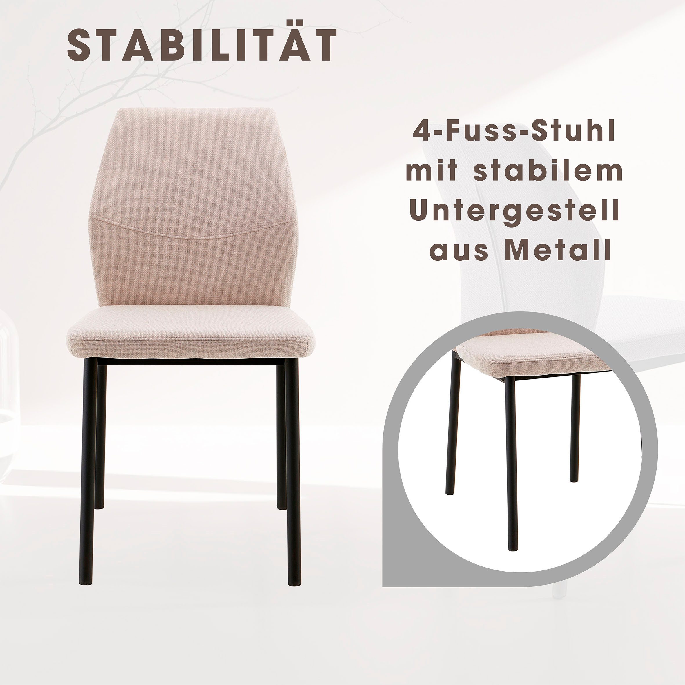OTTO home Esszimmerstuhl Lumos (Set, 2 St), Webstoff in vielen Farben erhältlich mit stabilem Metalluntergestell
