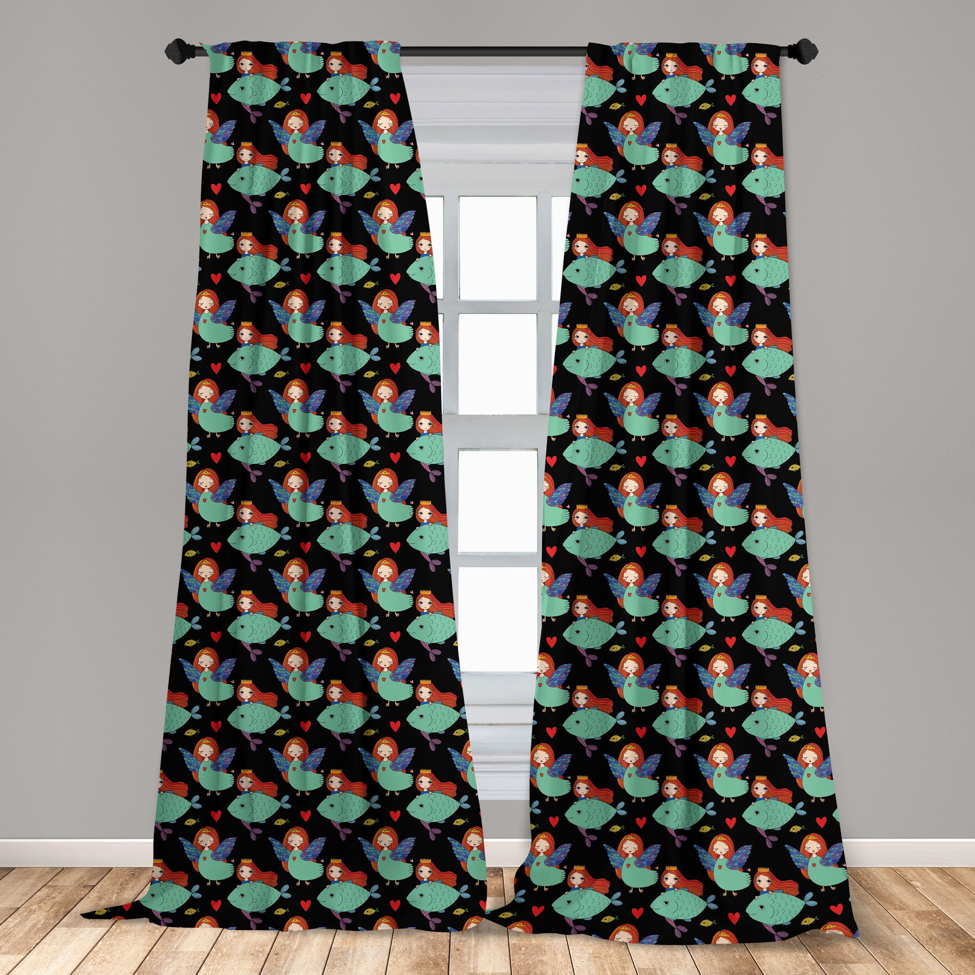 Gardine Vorhang für Wohnzimmer angel Schlafzimmer Abstrakt Fisch Mädchen Microfaser, Dekor, mit Abakuhaus, Wings