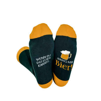 Grafik Werkstatt Socken Coole Socke mit Spruch Bring mir Bier - Grösse 41-45 Geschenk