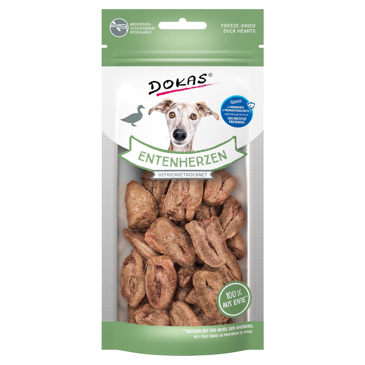 Dokas Entenherzen 22 g, Snack für: Hund