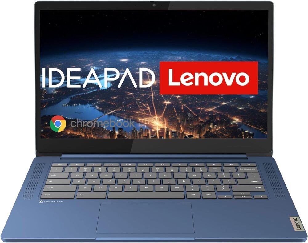 Lenovo IdeaPad Slim lange Chromebook SSD, GB RAM effizienter Leicht 520, 4GB leistungsstark Full-HD 64 ARM 3 Akkulaufzeit) Kompanio (MediaTek Mali-G52