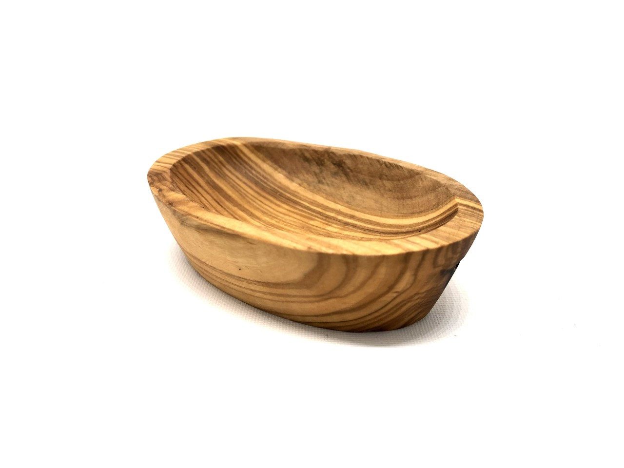 Olivenholz-erleben Servierschale oval, Snackschale aus Olivenholz – natürlich schön (Länge ca. 10 cm), Olivenholz, Flache, elegante Form – ideal zum stilvollen Servieren und Dekorieren
