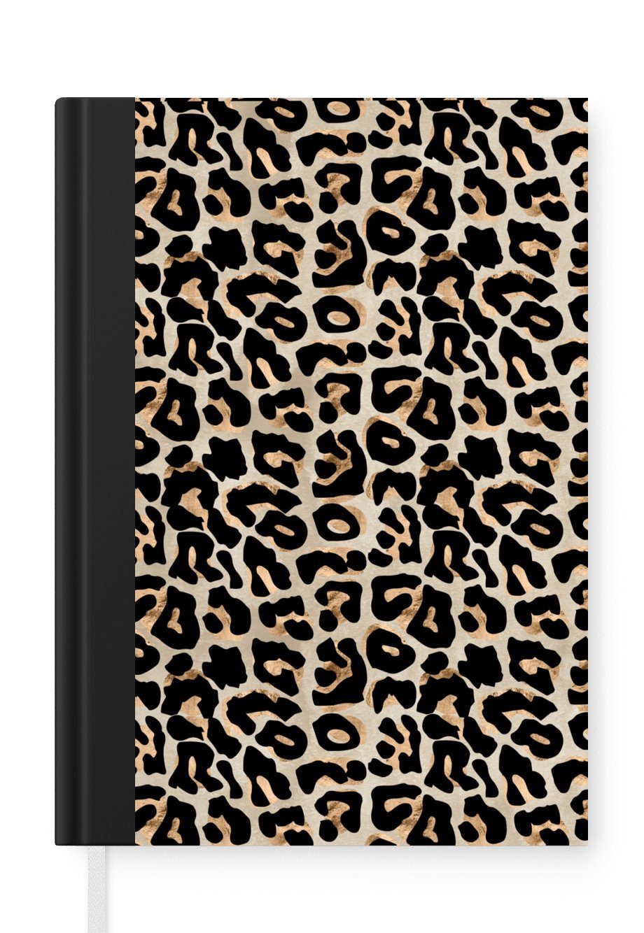 MuchoWow Notizbuch Panther Druck - Luxus - Gold, Notebook, Notizblock a5, Tagebuch, Journal Liniert