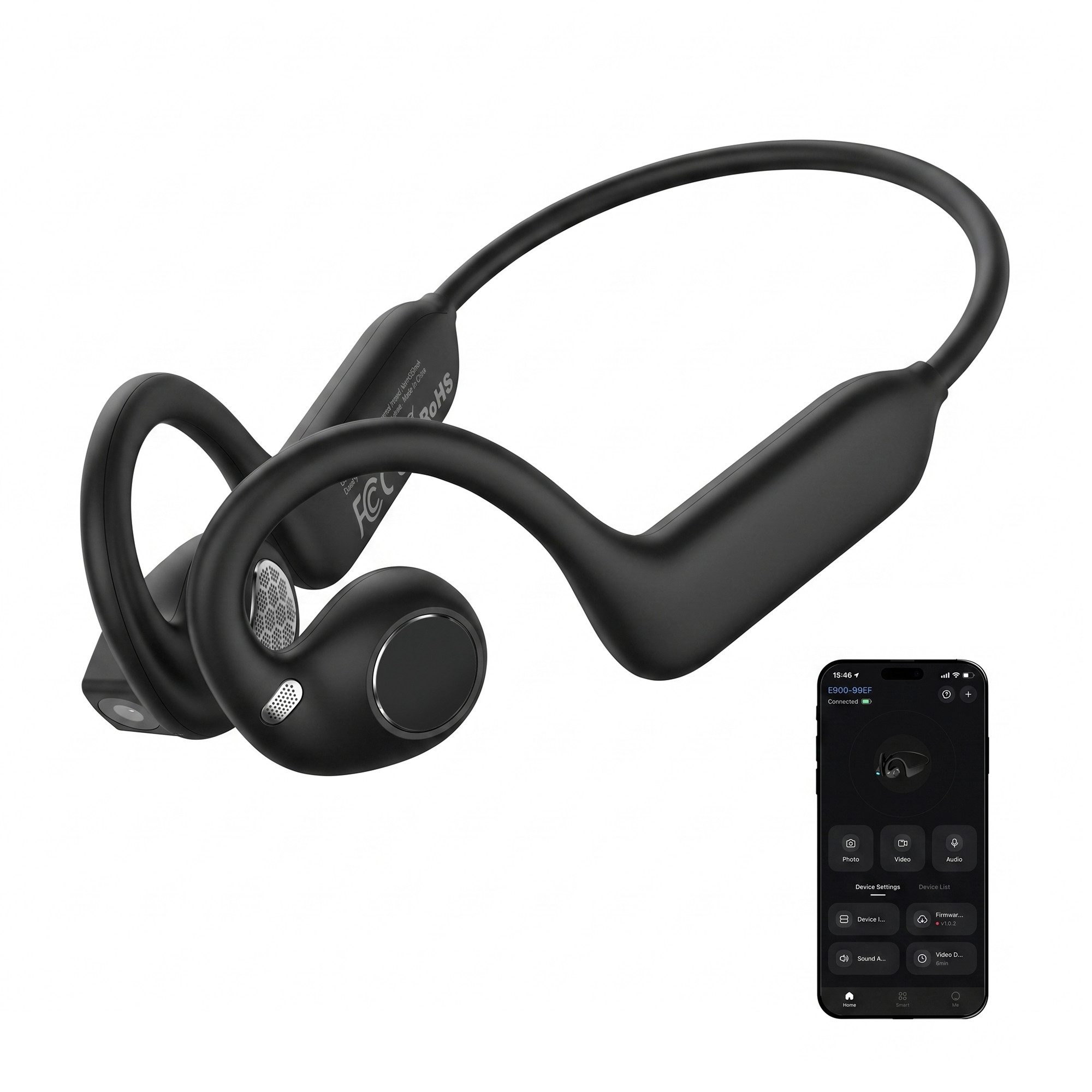 nsihing Bluetooth-Kopfhörer mit 8-MP-Kamera und KI-Fotofunktion Open-Ear-Kopfhörer (Bluetooth 5.4, 8-MP-Kamera, KI-Assistent, …